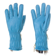 Luxury womens blue ski glove